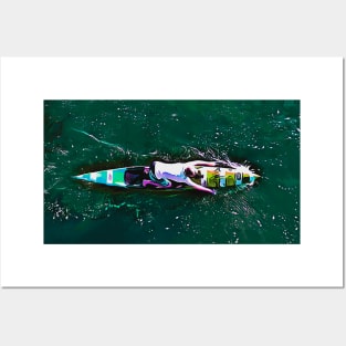 Prone paddleboarder Posters and Art